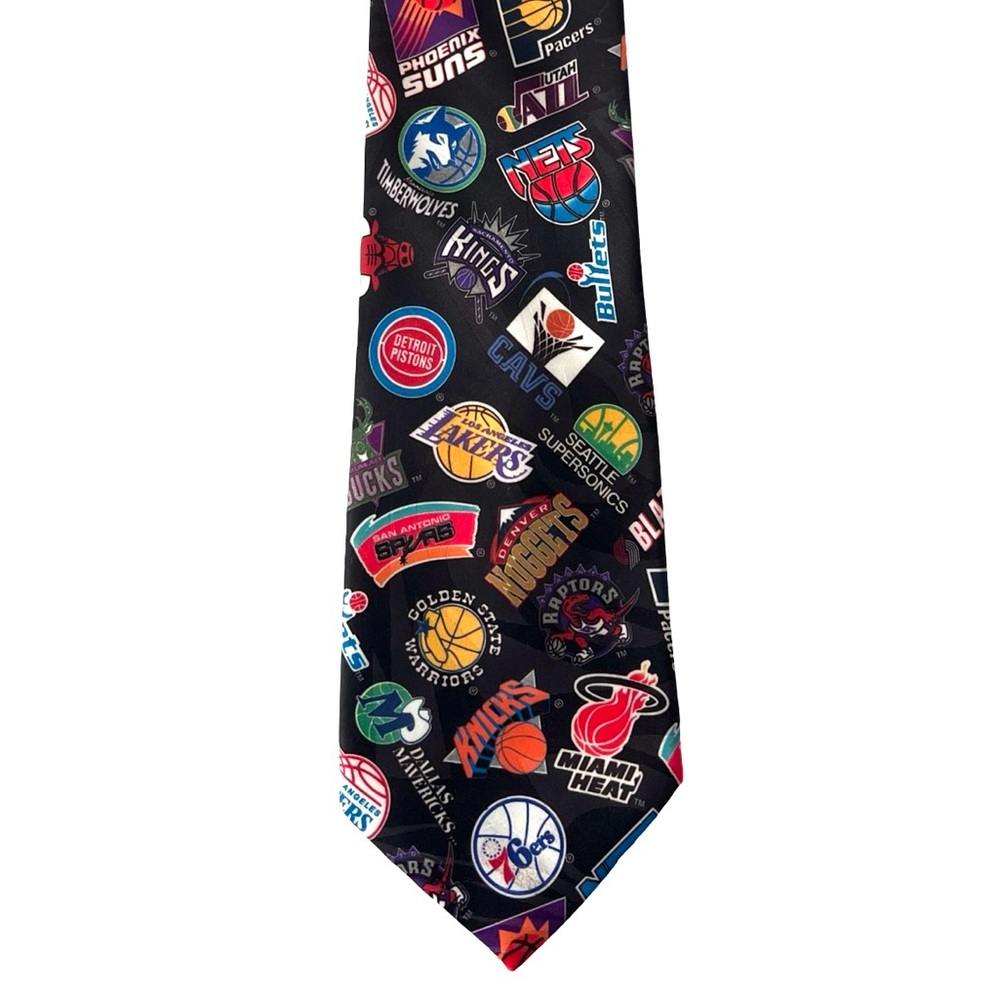 NBA Team Logo Multicolored Tie, “NBA Logos”, 1994 WALLYWEAR